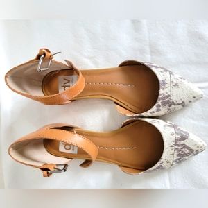 Dolce Vita Snakeskin Ankle strap flats